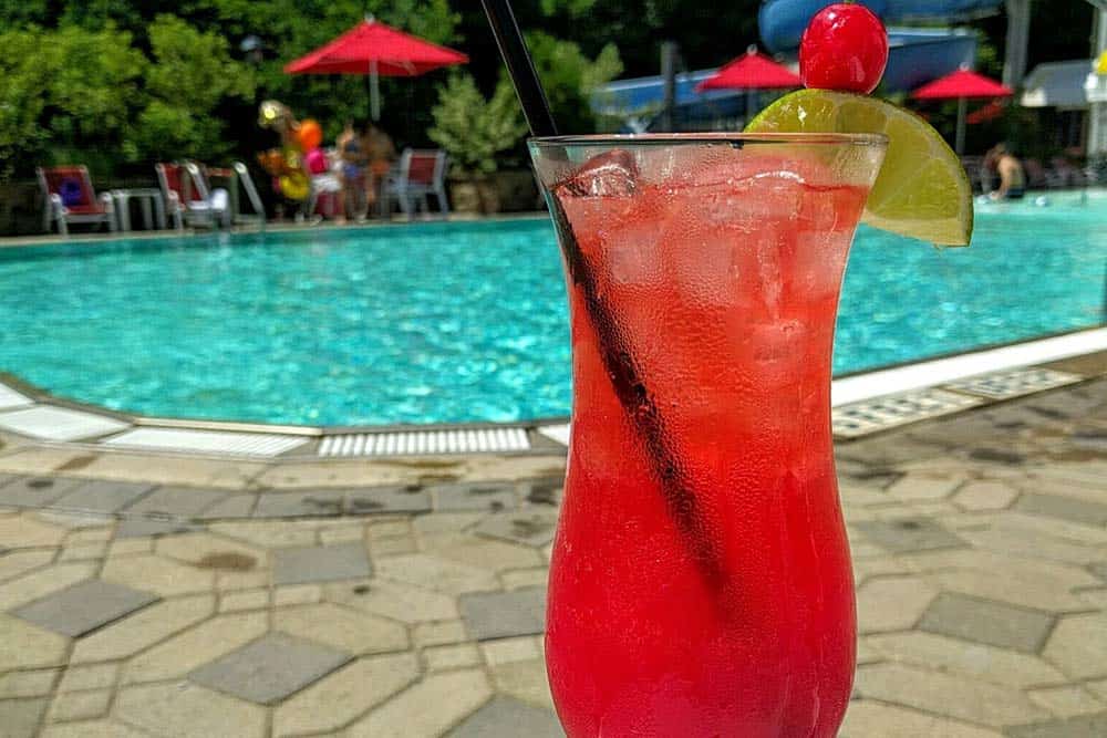 cocktail drink by the poolside