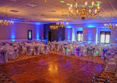 The crown room decorated for an event