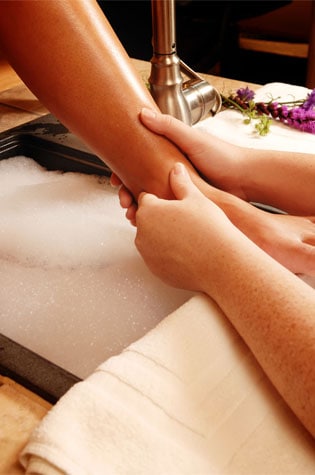 serenity spa woman getting foot massage