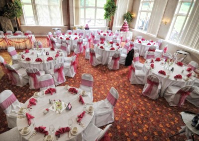 Ball room with a pink theme