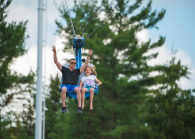 A man and his daughter on the Soaring Eagle
