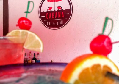 Cabana bar & grill logo on wall