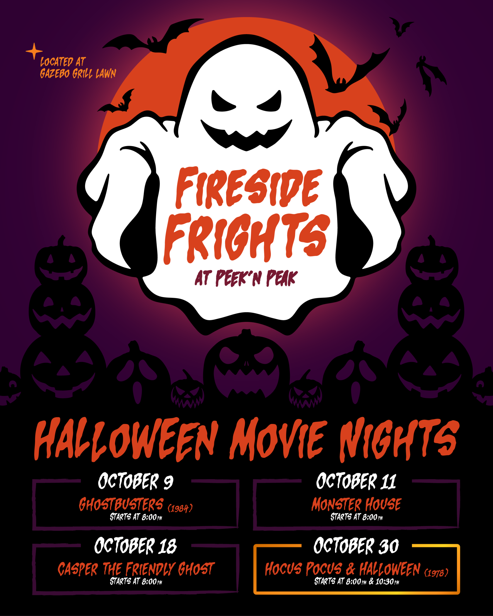 Peak_Fireside-Frights_Halloween_Social-Graphic_2026 outdoor table setting for social event